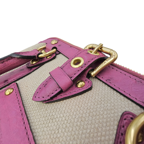 Limited Edition Sac De Nuit Toile Trianon  MM Beige Top Handle Bag in Canvas Gold hardware