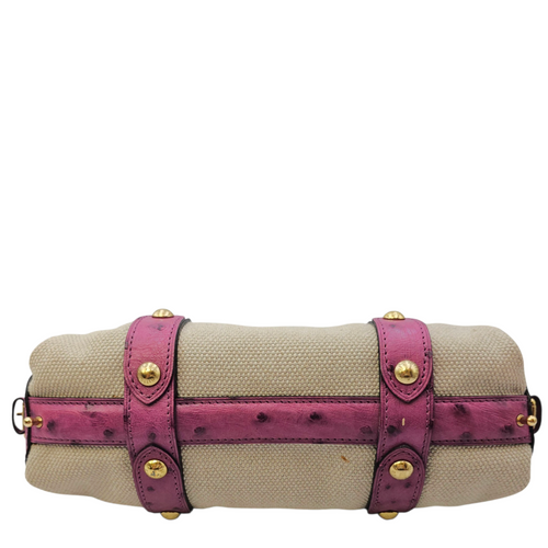 Limited Edition Sac De Nuit Toile Trianon  MM Beige Top Handle Bag in Canvas Gold hardware