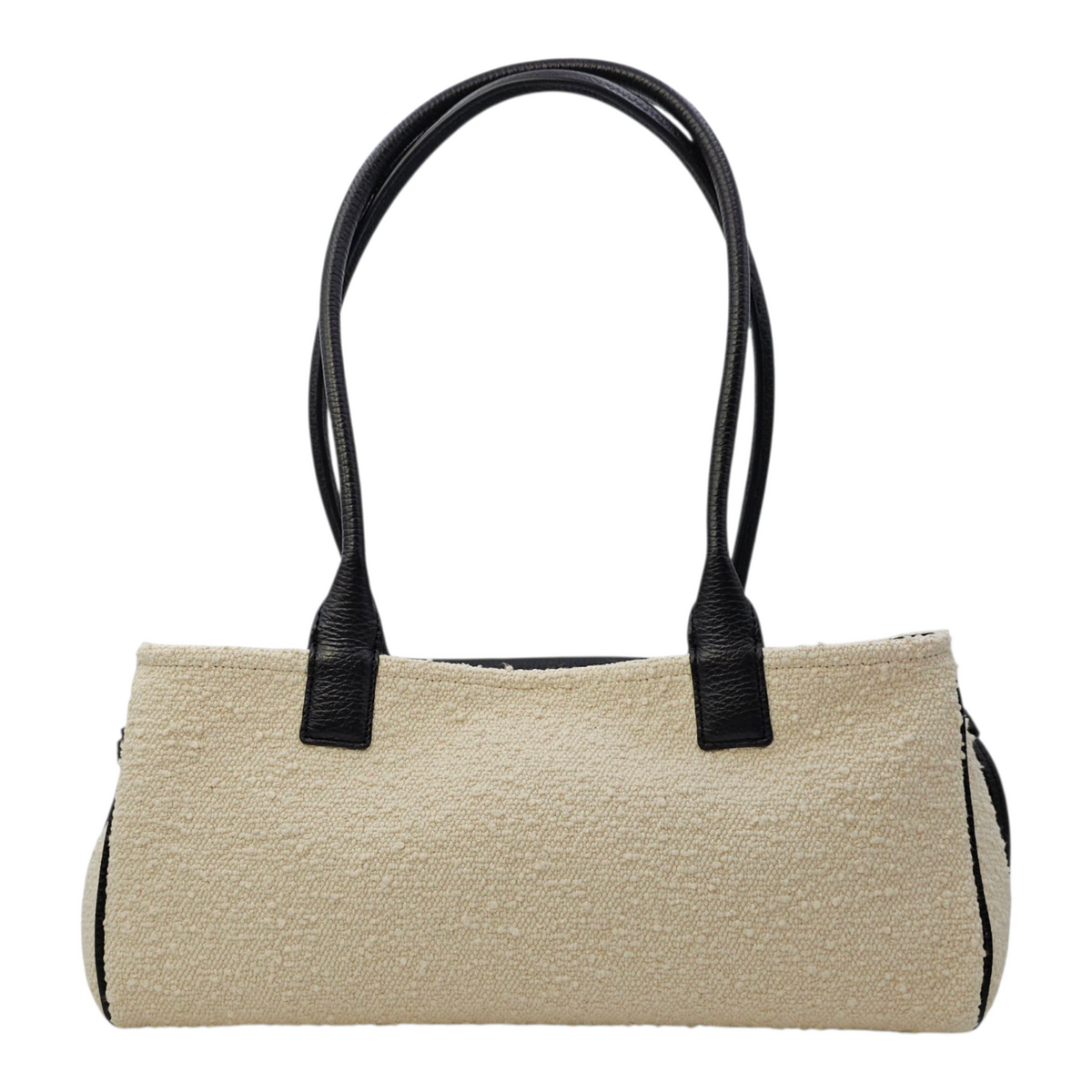 Urban Essentials  31 White Shoulder Bag in Tweed Gold hardware