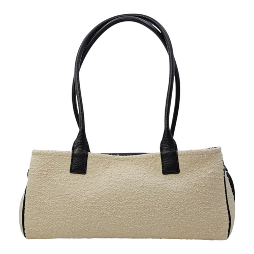 Urban Essentials  31 White Shoulder Bag in Tweed Gold hardware