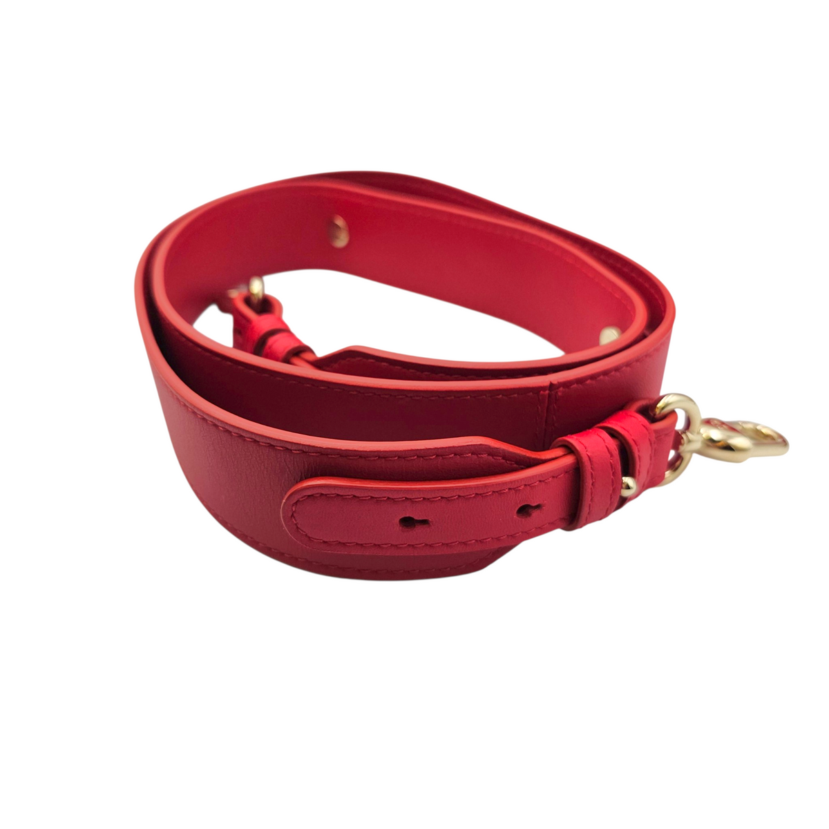 Lady Dior Red Top Handle Bag in Lambskin Light Gold hardware