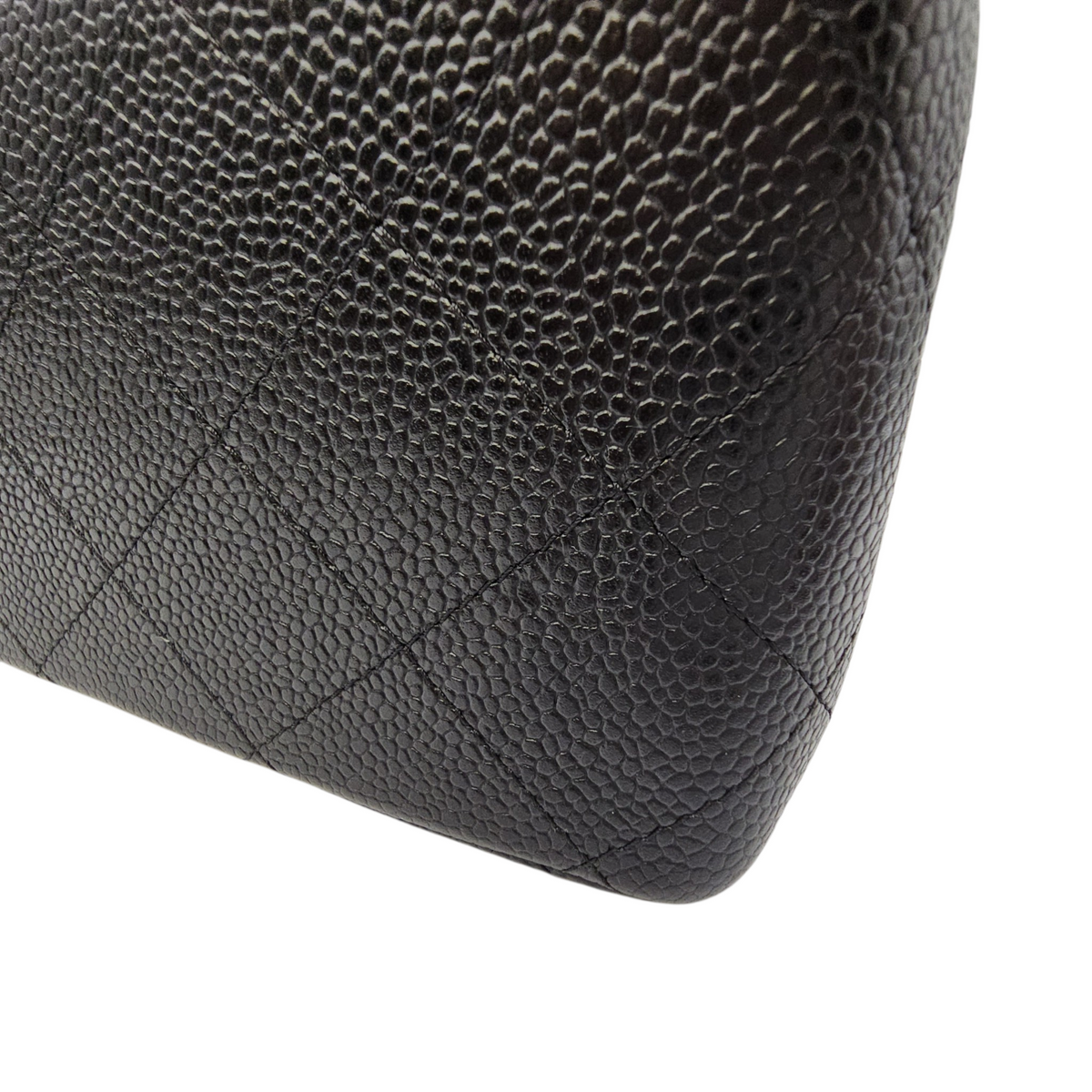 Classic (Double Flap) Jumbo Black Shoulder Bag in Caviar Leather Silver hardware