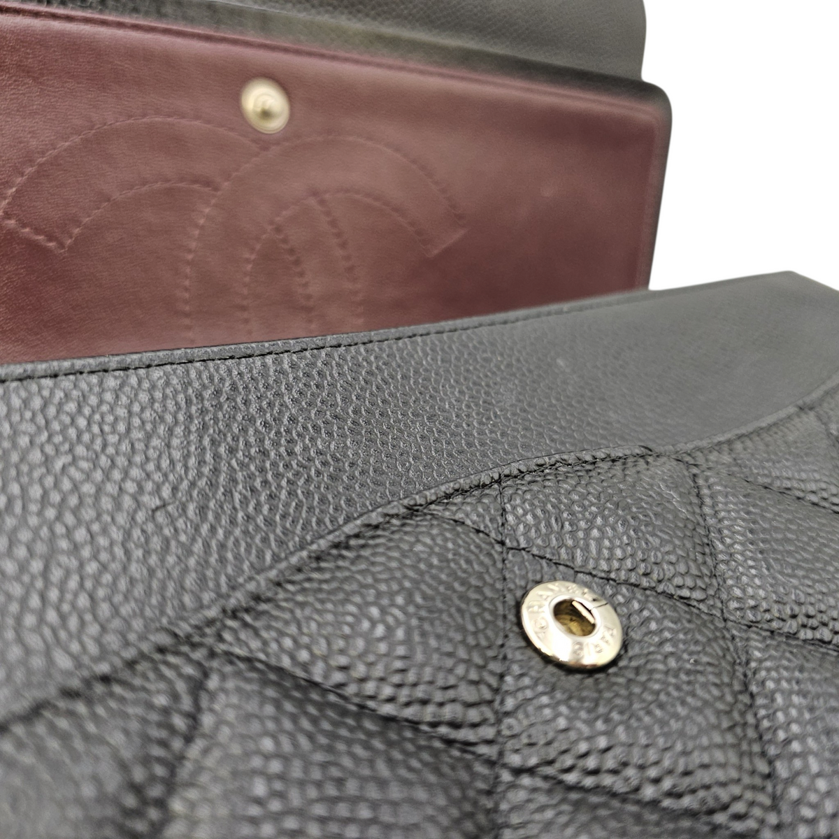 Classic (Double Flap) Jumbo Black Shoulder Bag in Caviar Leather Silver hardware