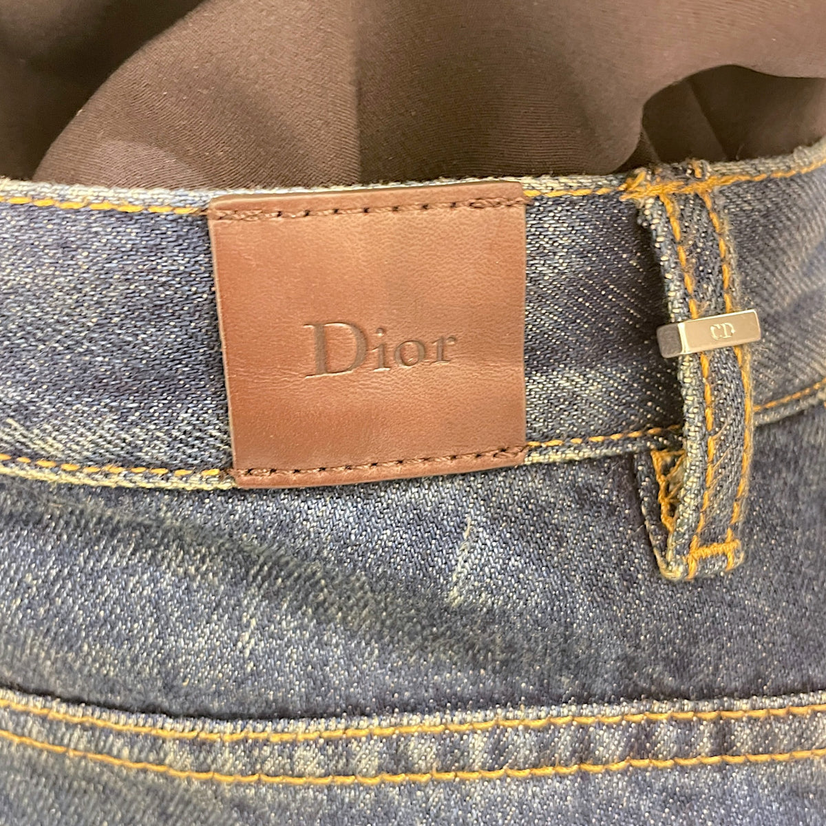 Straight Cut Denim Skirt  36 Blue Ready-To-Wear in Denim Silver hardware