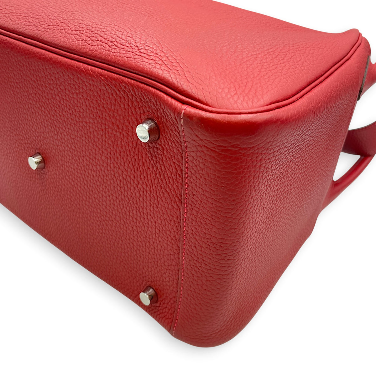 Lindy 34 Rouge Casaque in Clemence Palladium hardware