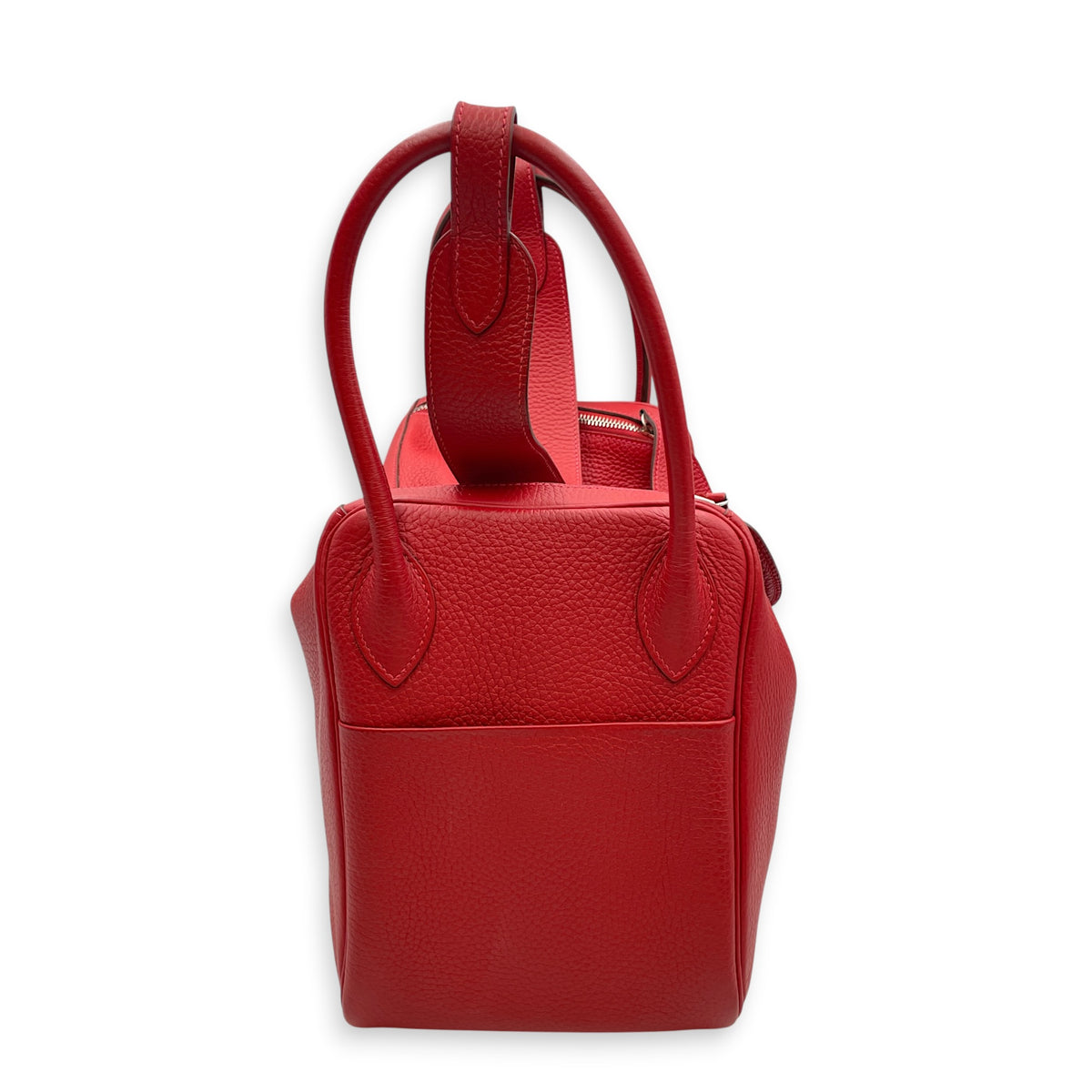Lindy 34 Rouge Casaque in Clemence Palladium hardware