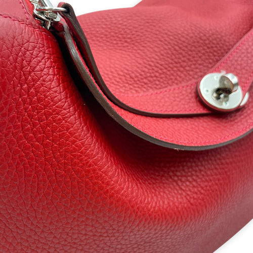 Lindy 34 Rouge Casaque in Clemence Palladium hardware