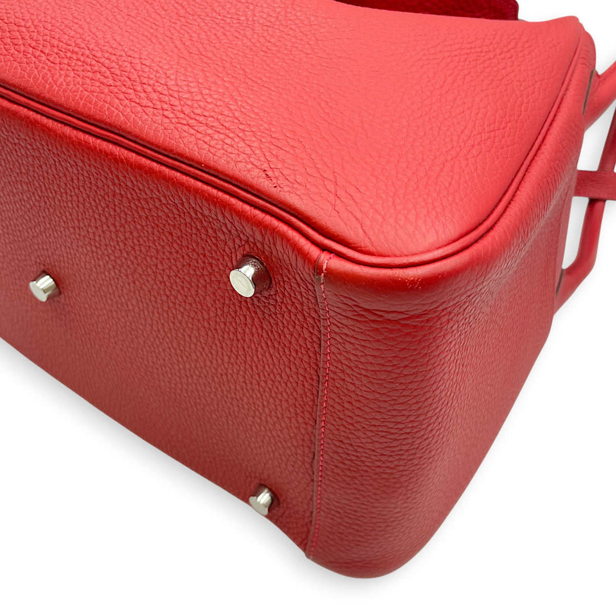 Lindy 34 Rouge Casaque in Clemence Palladium hardware