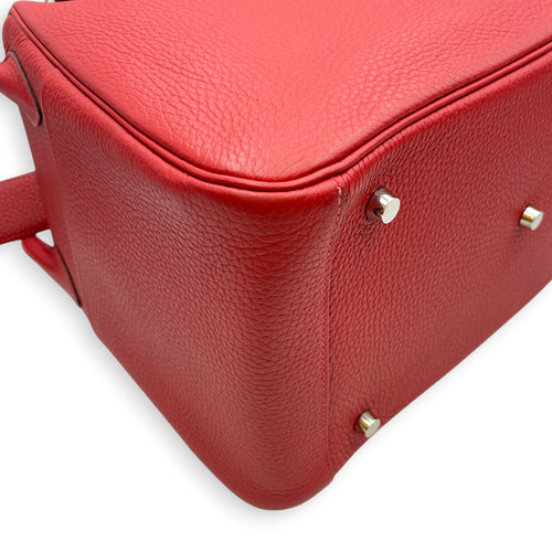 Lindy 34 Rouge Casaque in Clemence Palladium hardware