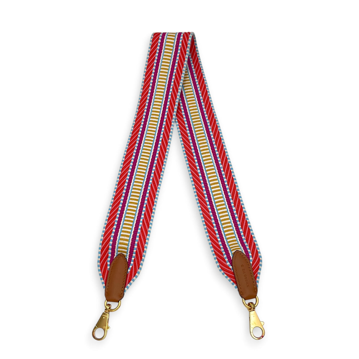 Sangle Cavale, 50mm by 70cm  Gold/Magnolia/Capucine Bag Accessory in Swift Gold hardware