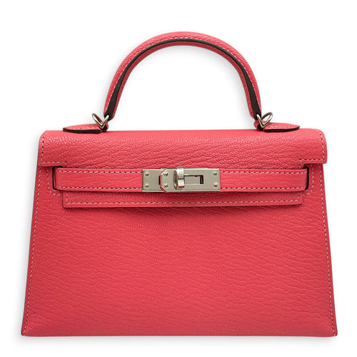 Sellier Kelly Mini Rose lipstick in Chevre Mysore Palladium hardware