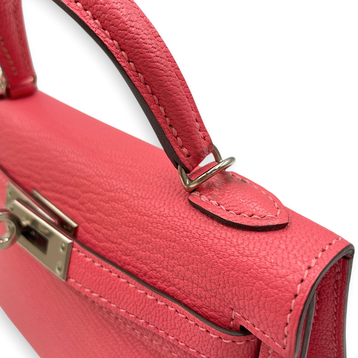 Sellier Kelly Mini Rose lipstick in Chevre Mysore Palladium hardware