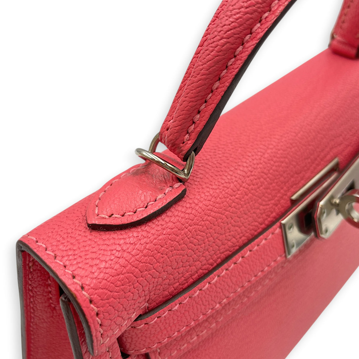 Sellier Kelly Mini Rose lipstick in Chevre Mysore Palladium hardware
