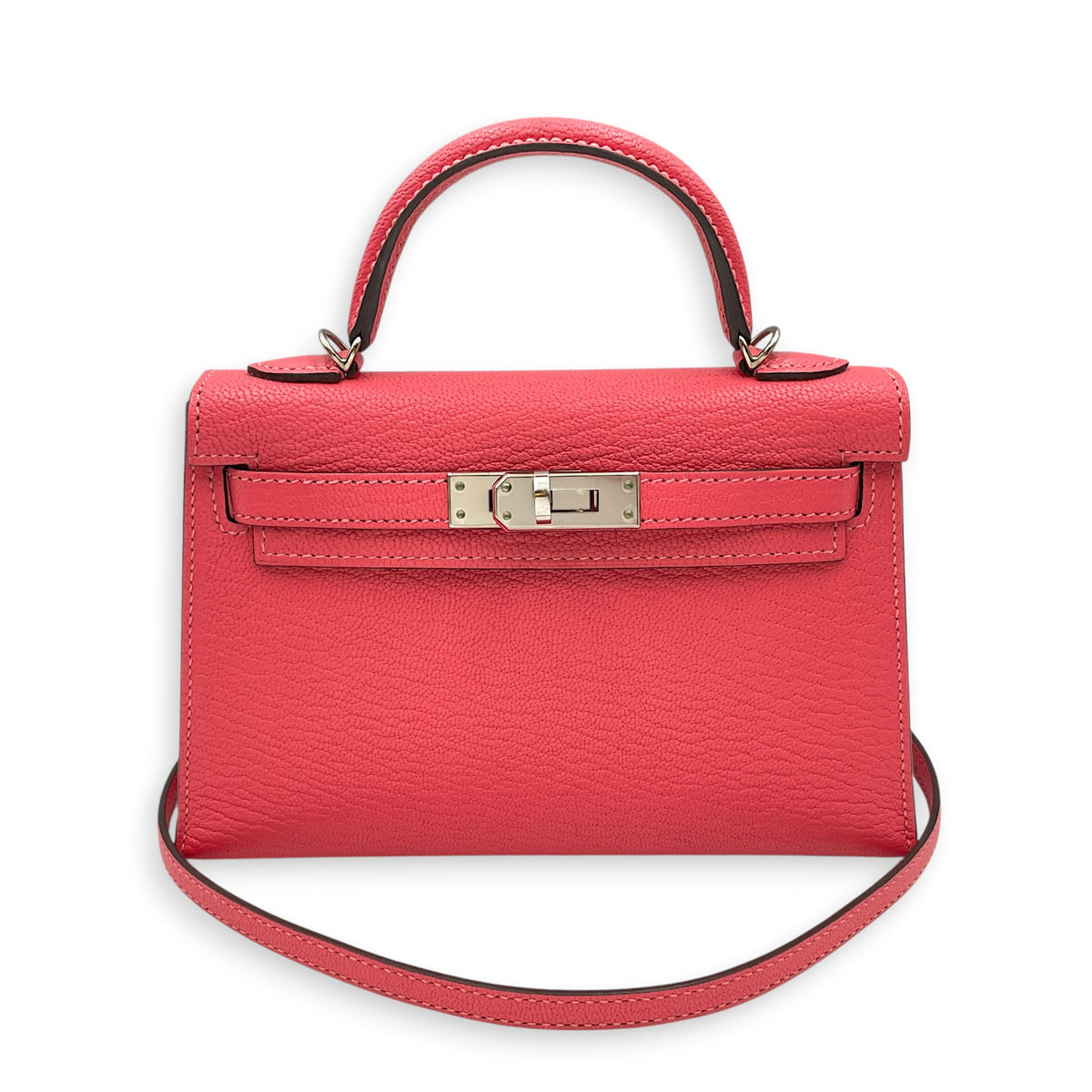 Sellier Kelly Mini Rose lipstick in Chevre Mysore Palladium hardware