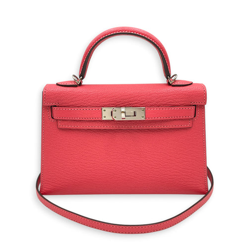 Sellier Kelly Mini Rose lipstick in Chevre Mysore Palladium hardware