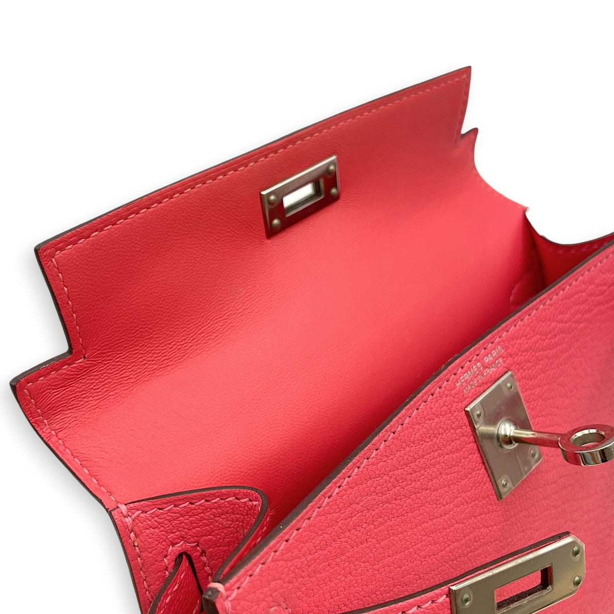 Sellier Kelly Mini Rose lipstick in Chevre Mysore Palladium hardware