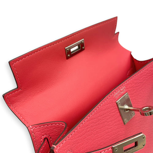 Sellier Kelly Mini Rose lipstick in Chevre Mysore Palladium hardware