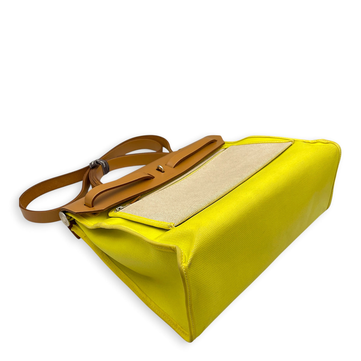 Herbag 31 Lime/Ecru-Beige/Naturel Sable in Toile H Berline/Vache Hunter Palladium hardware