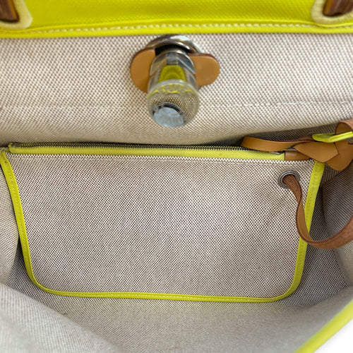 Herbag 31 Lime/Ecru-Beige/Naturel Sable in Toile H Berline/Vache Hunter Palladium hardware