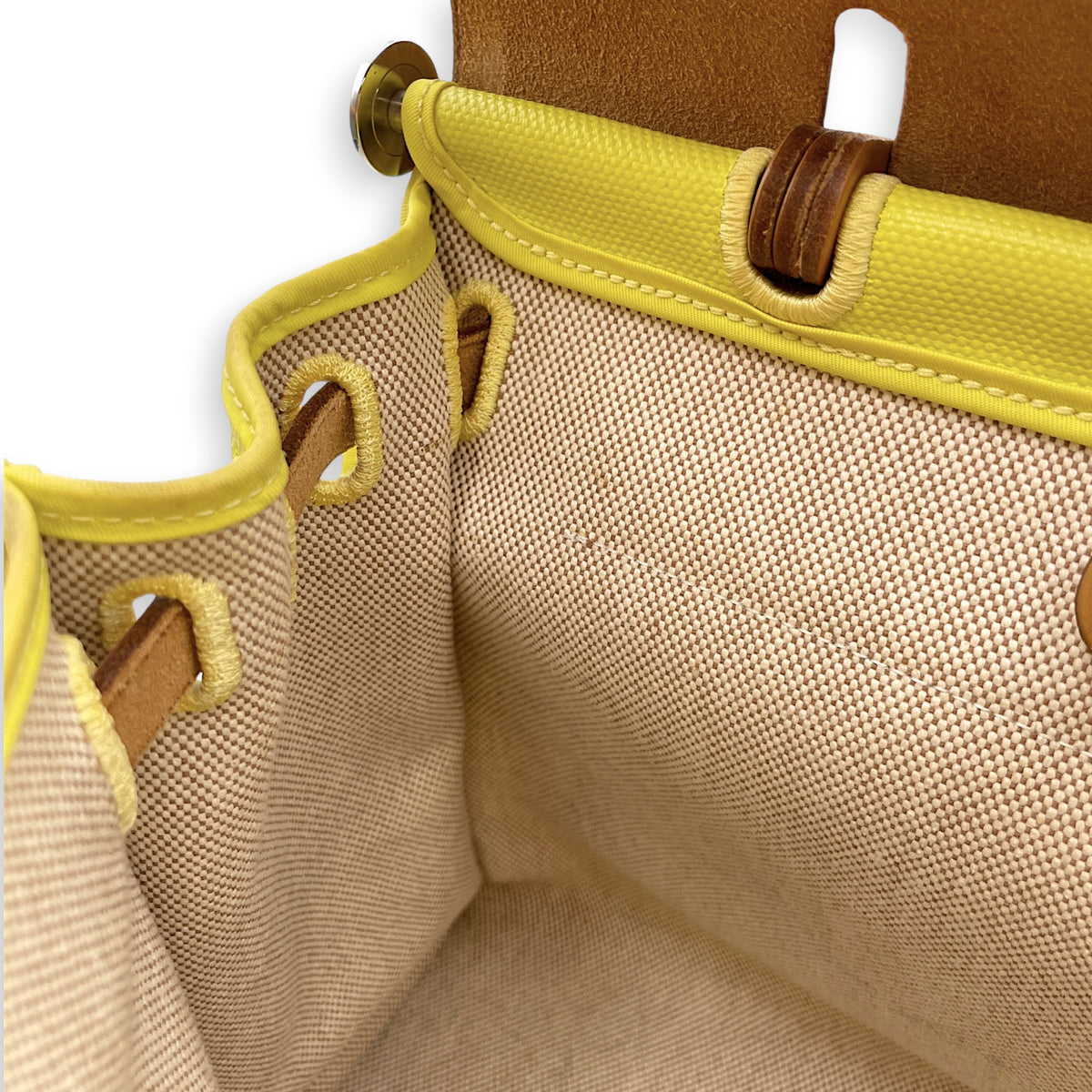 Herbag 31 Lime/Ecru-Beige/Naturel Sable in Toile H Berline/Vache Hunter Palladium hardware