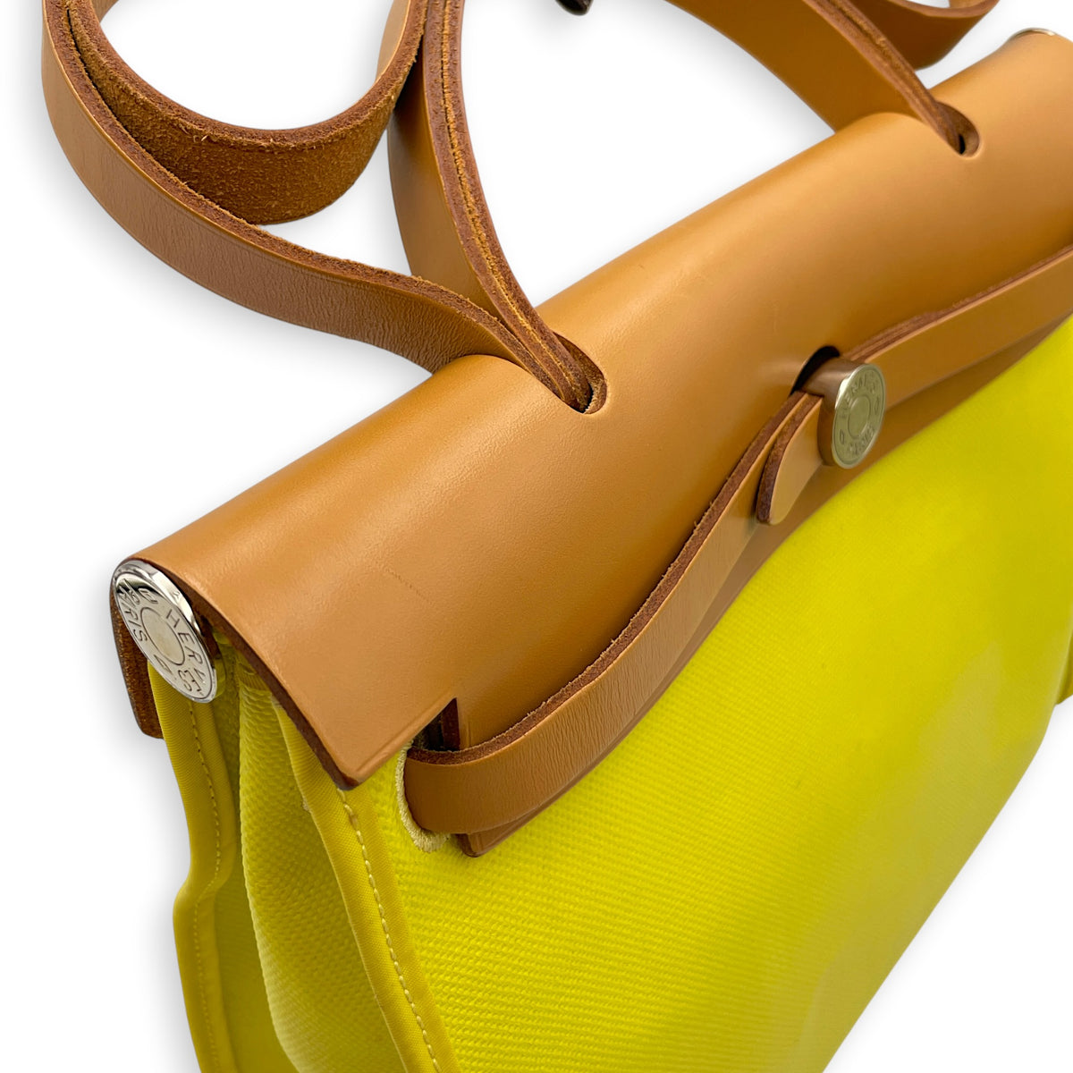 Herbag 31 Lime/Ecru-Beige/Naturel Sable in Toile H Berline/Vache Hunter Palladium hardware