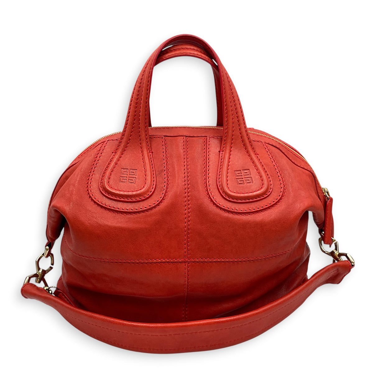 Nightingale  Orange Top Handle Bag Gold hardware