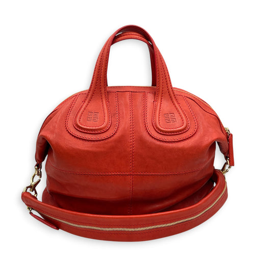 Nightingale  Orange Top Handle Bag Gold hardware