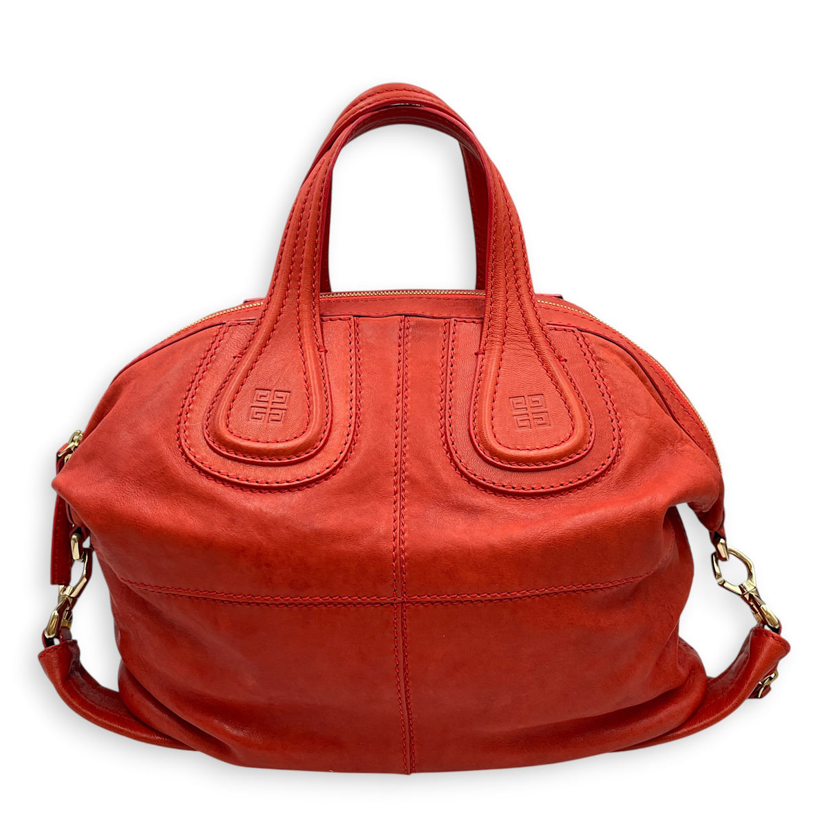 Nightingale  Orange Top Handle Bag Gold hardware