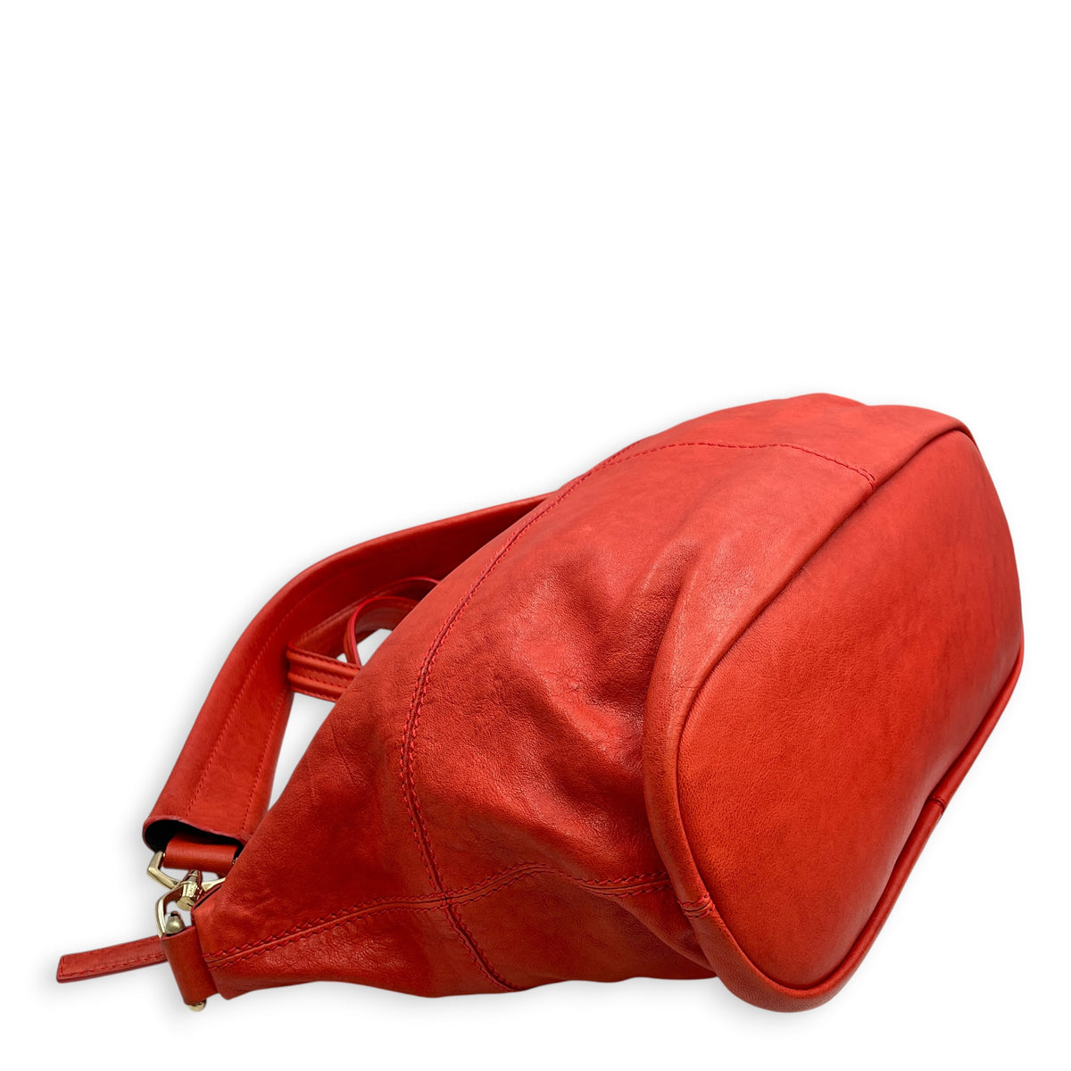 Nightingale  Orange Top Handle Bag Gold hardware