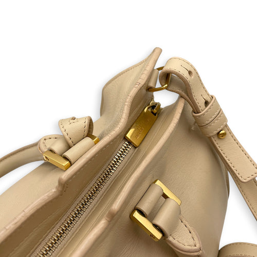 Cabas Chyc  Beige Top Handle Bag in Calfskin Gold hardware
