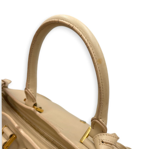 Cabas Chyc  Beige Top Handle Bag in Calfskin Gold hardware