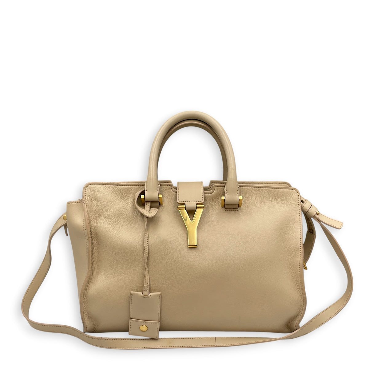 Cabas Chyc  Beige Top Handle Bag in Calfskin Gold hardware