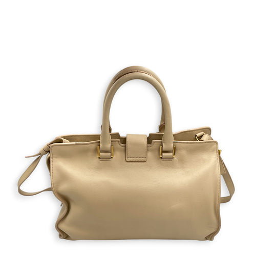 Cabas Chyc  Beige Top Handle Bag in Calfskin Gold hardware