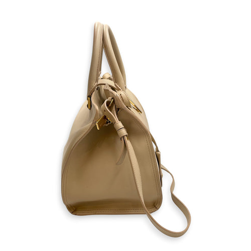 Cabas Chyc  Beige Top Handle Bag in Calfskin Gold hardware