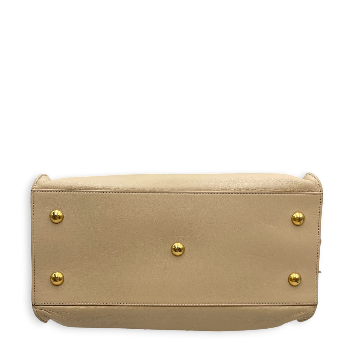 Cabas Chyc  Beige Top Handle Bag in Calfskin Gold hardware