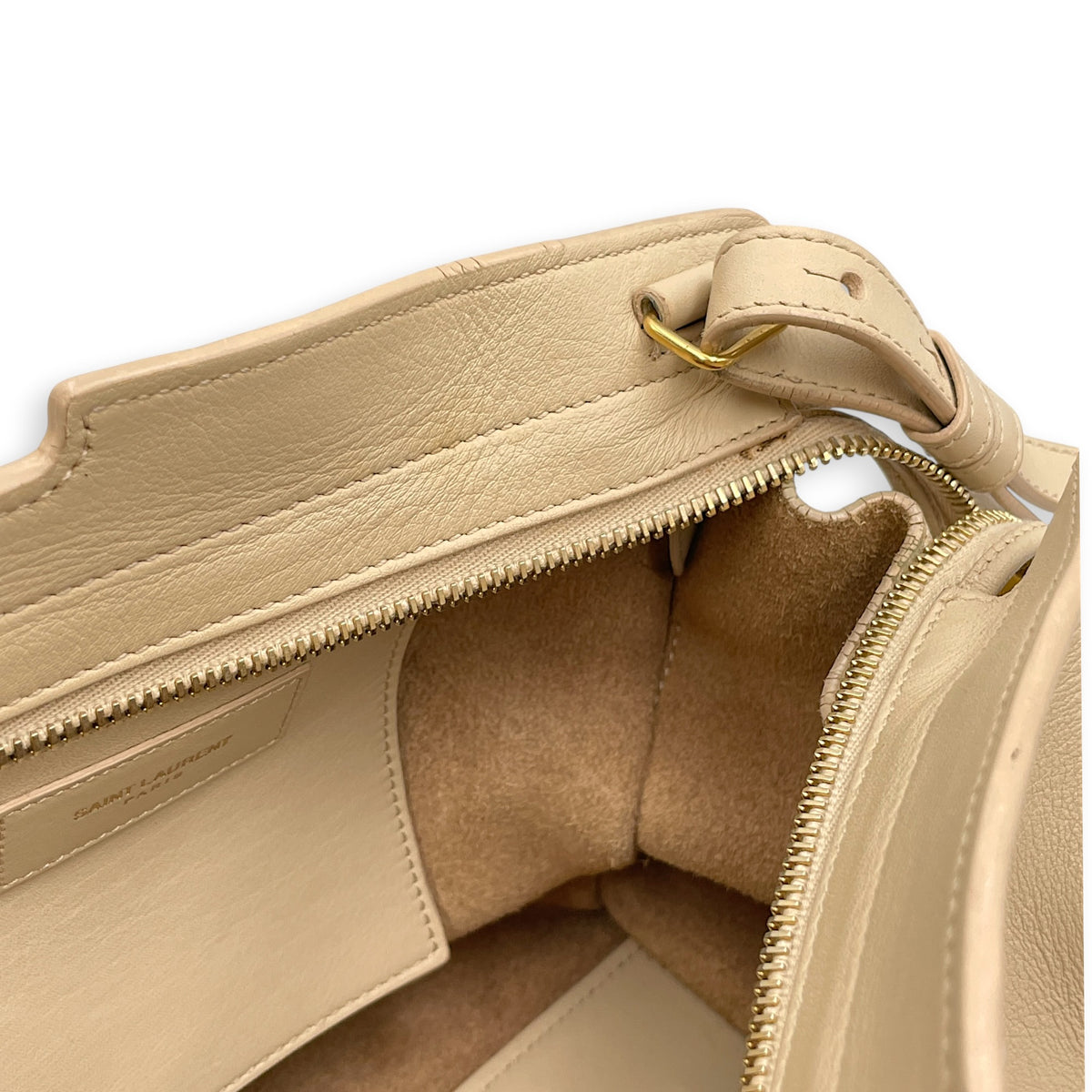 Cabas Chyc  Beige Top Handle Bag in Calfskin Gold hardware