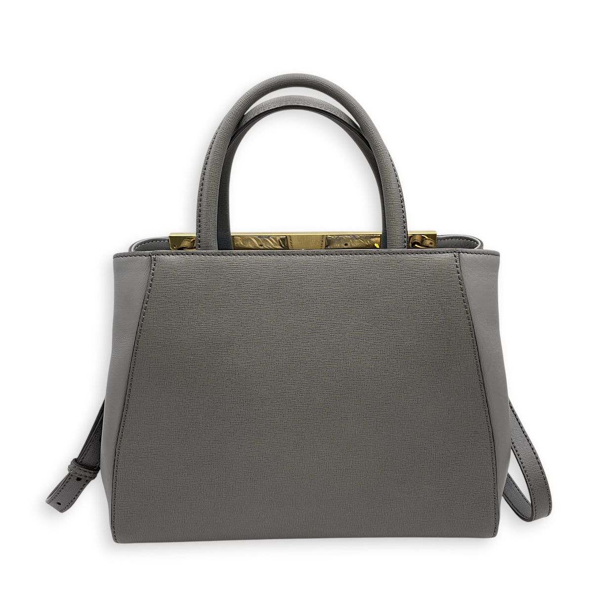 2 Jours Petite  Grey Top Handle Bag in Calfskin Gold hardware