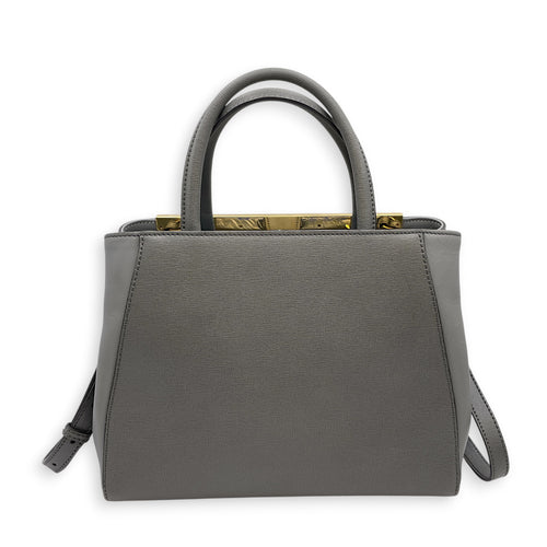 2 Jours Petite  Grey Top Handle Bag in Calfskin Gold hardware