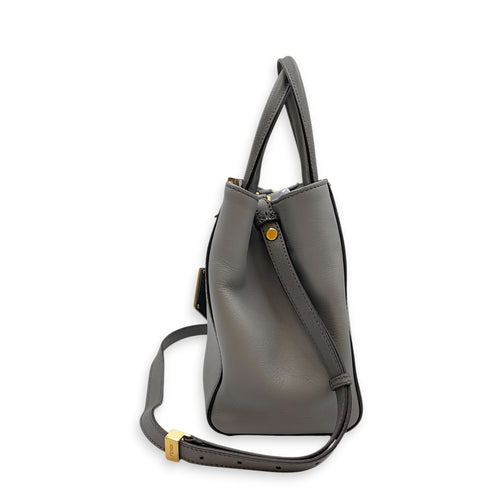 2 Jours Petite  Grey Top Handle Bag in Calfskin Gold hardware