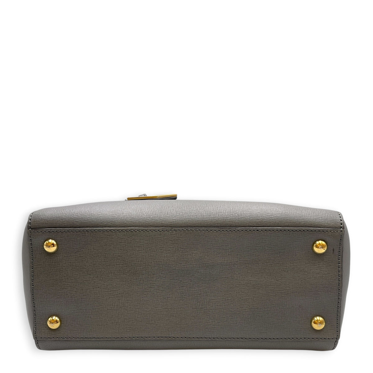 2 Jours Petite  Grey Top Handle Bag in Calfskin Gold hardware