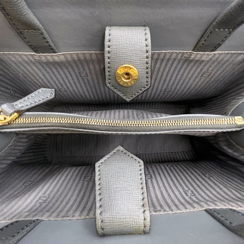 2 Jours Petite  Grey Top Handle Bag in Calfskin Gold hardware