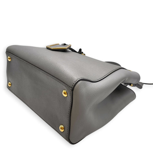 2 Jours Petite  Grey Top Handle Bag in Calfskin Gold hardware