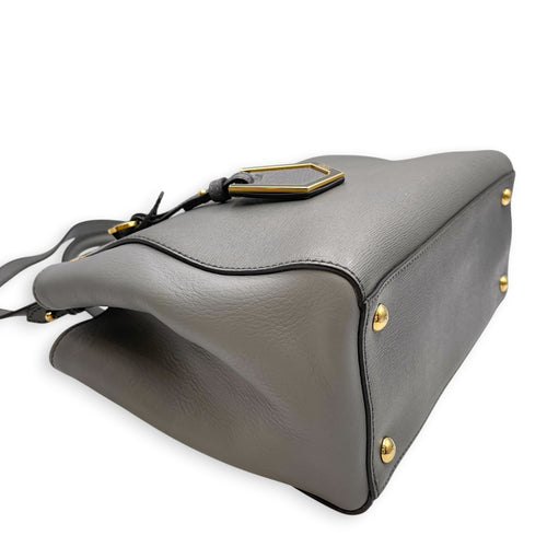 2 Jours Petite  Grey Top Handle Bag in Calfskin Gold hardware