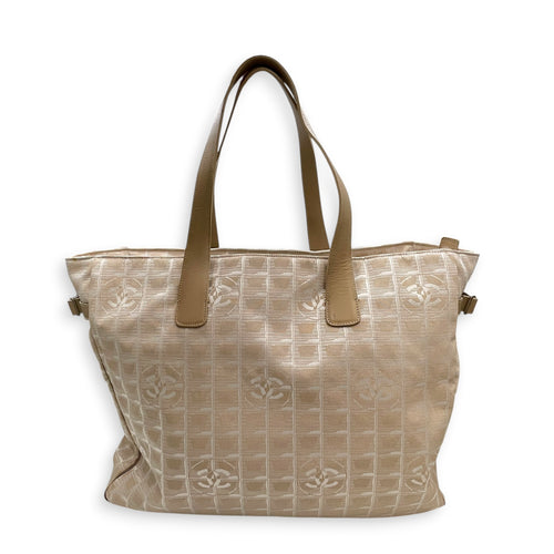 Travel Line  43 Beige Tote Bag in Jacquard Silver hardware