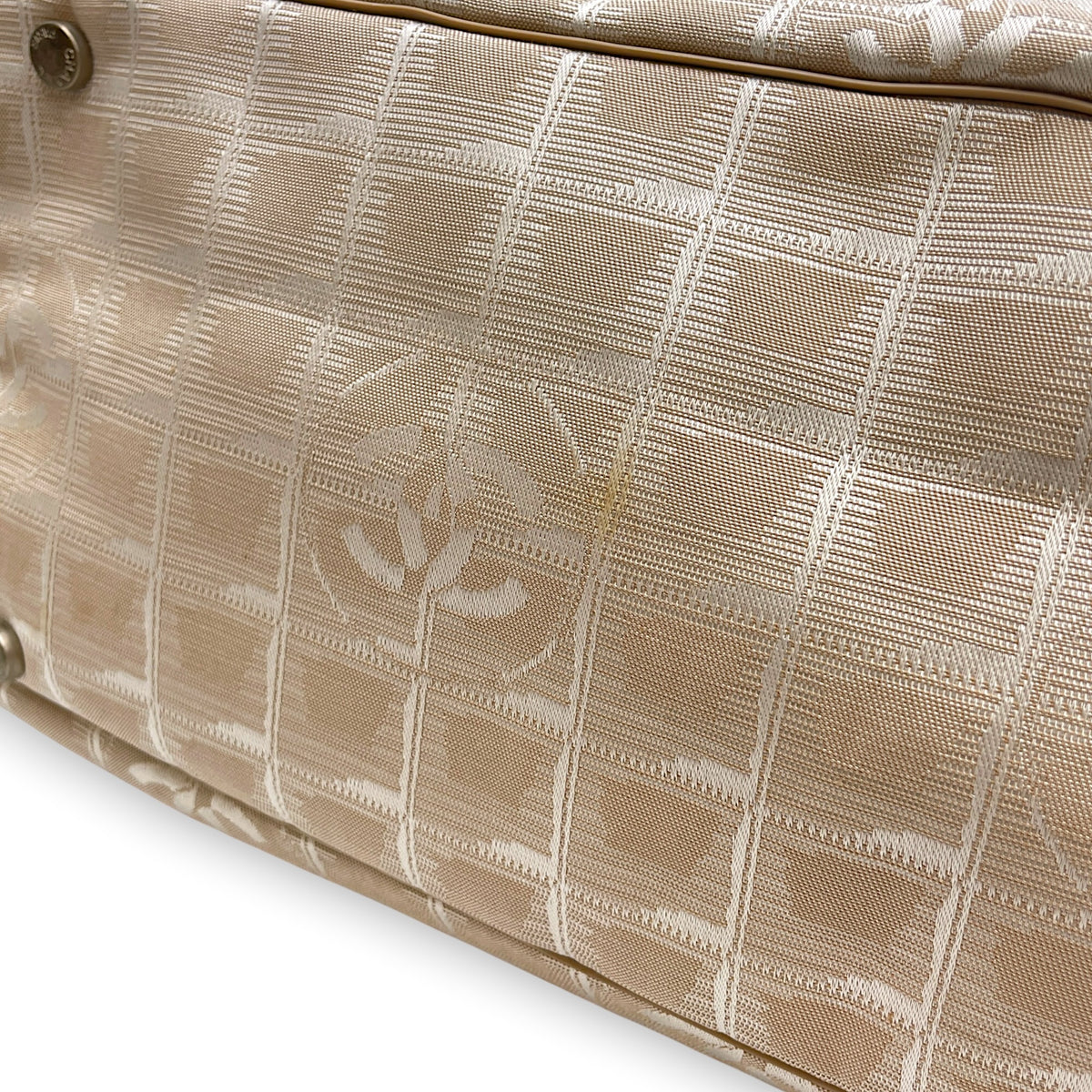 Travel Line  43 Beige Tote Bag in Jacquard Silver hardware