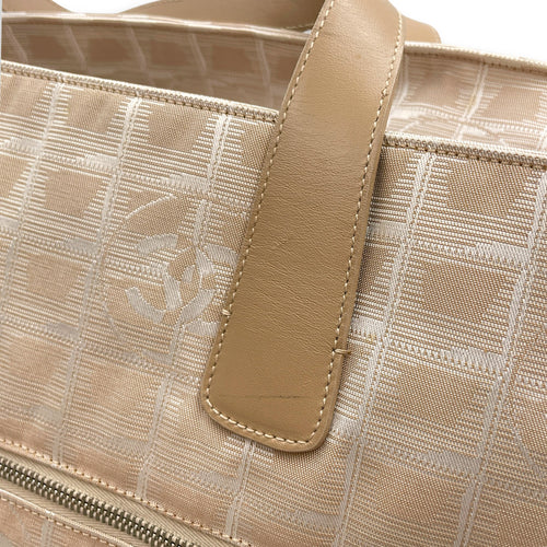 Travel Line  43 Beige Tote Bag in Jacquard Silver hardware