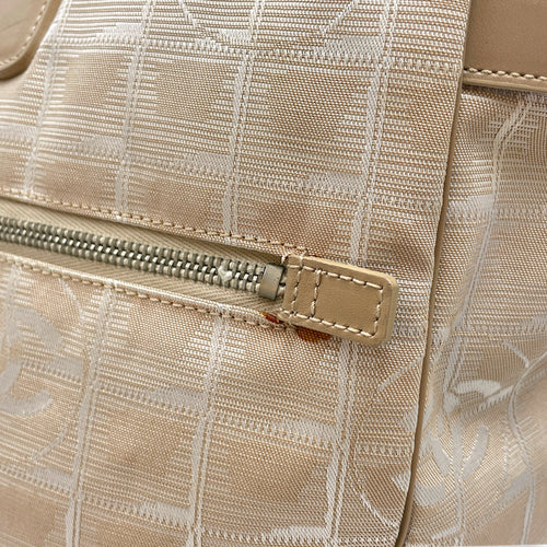 Travel Line  43 Beige Tote Bag in Jacquard Silver hardware