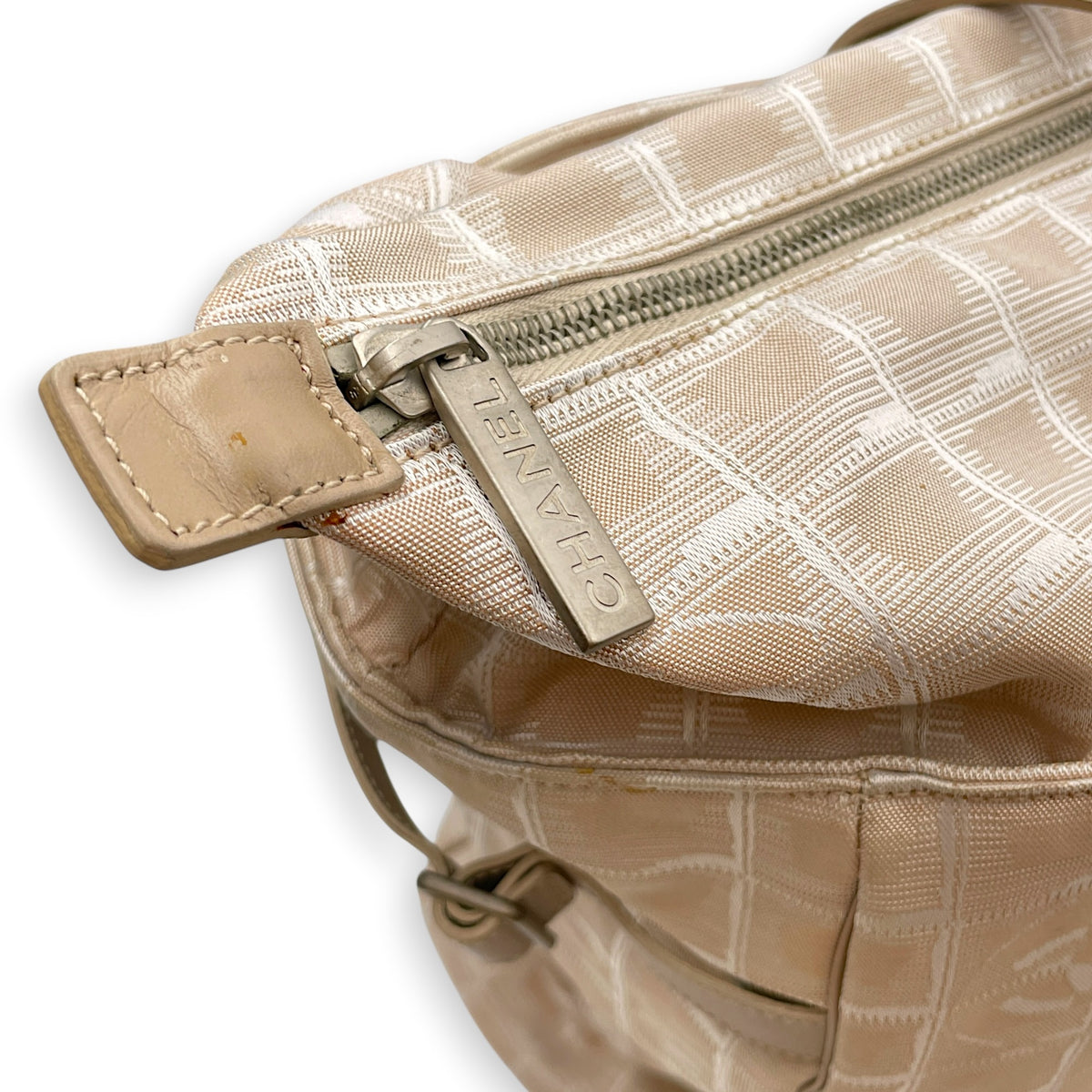 Travel Line  43 Beige Tote Bag in Jacquard Silver hardware