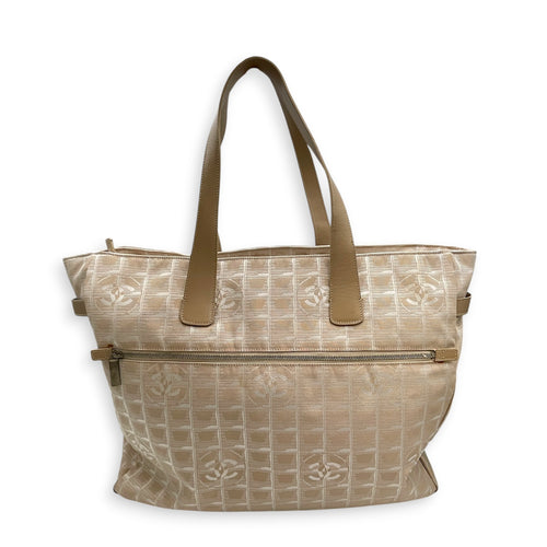 Travel Line  43 Beige Tote Bag in Jacquard Silver hardware