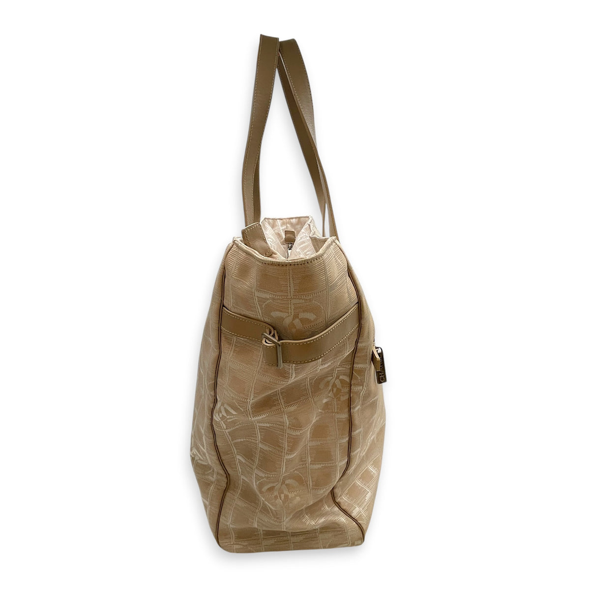 Travel Line  43 Beige Tote Bag in Jacquard Silver hardware